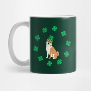 Saint Patrick's Day with Shiba Inu and Cloverleaf Mug